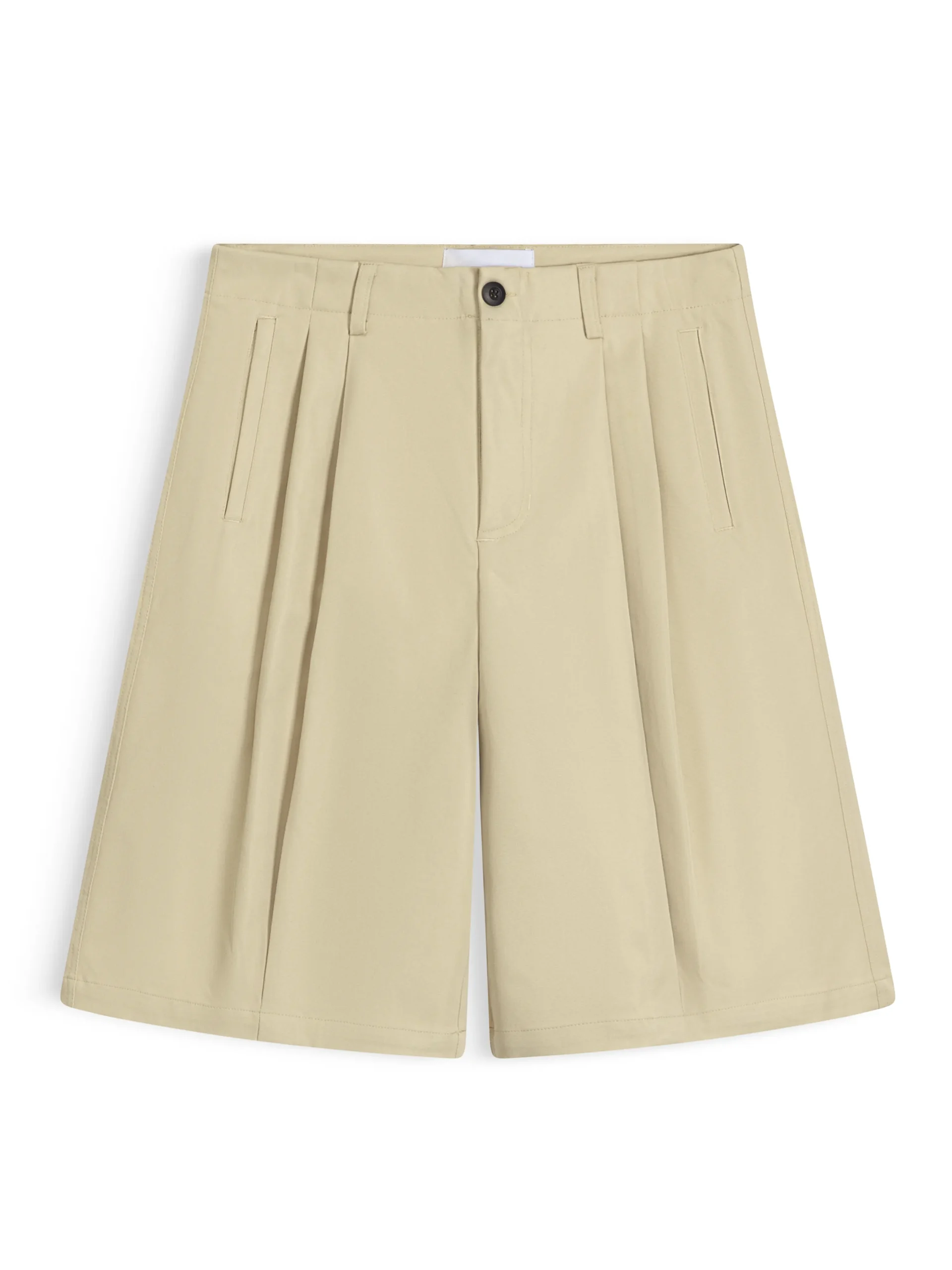 WIDE-LEG KHAKI SHORTS