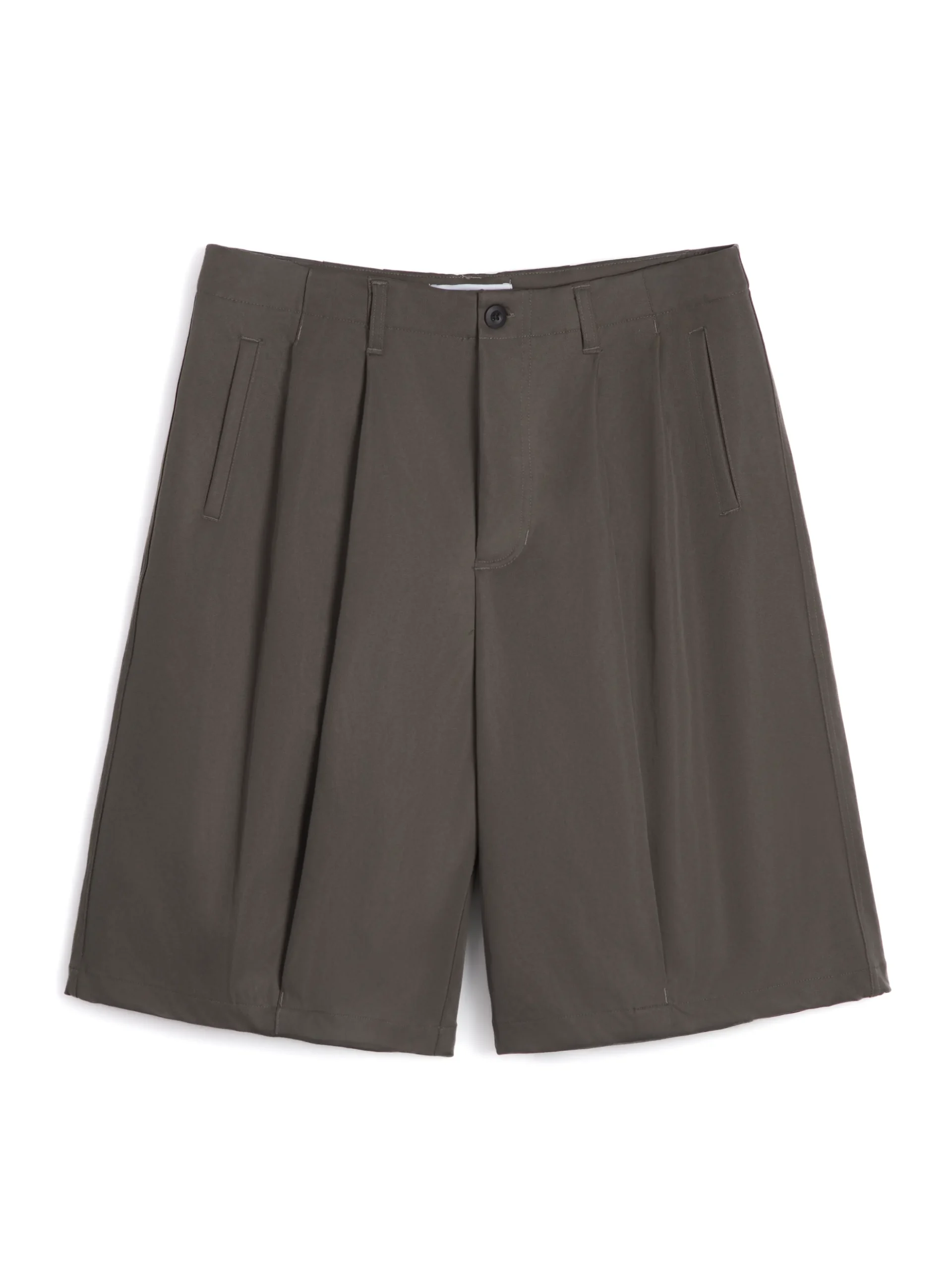 WIDE-LEG KHAKI SHORTS